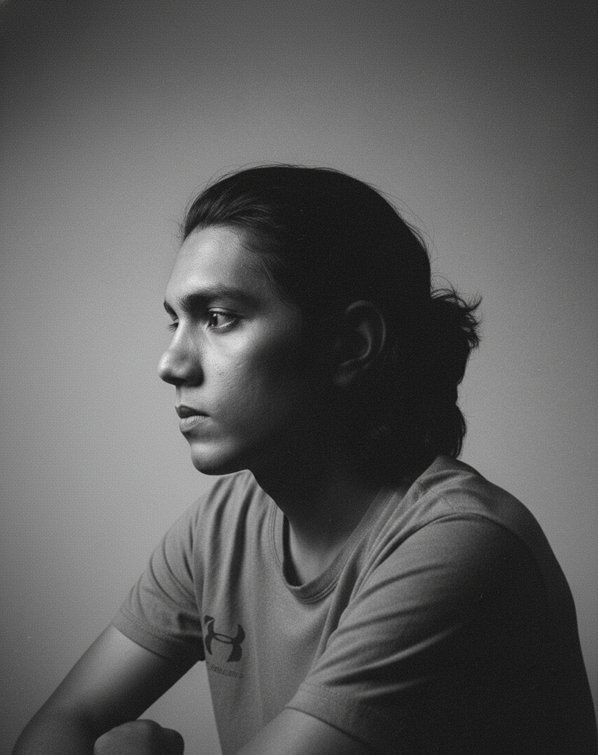 A portrait of Kesaru Hasun Dhanasinghe